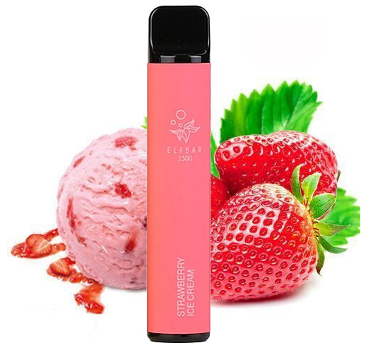 Одноразовый Pod Elf Bar 1500 Disposable Device 850mAh Strawberry Ice Cream 2% (Клубничное мороженое)