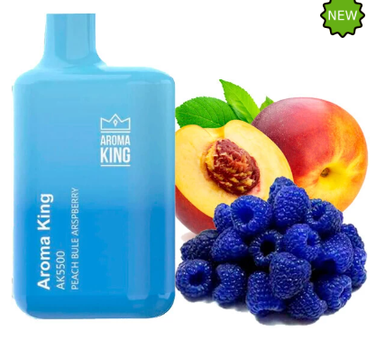 ОДНОРАЗОВАЯ ЭЛЕКТРОННАЯ СИГАРЕТА AROMA KING PEACH BLUE RASPBERRY (ПЕРСИК СИНЯЯ МАЛИНА) (ПЕРСИК (5500 ЗАТЯЖЕК)