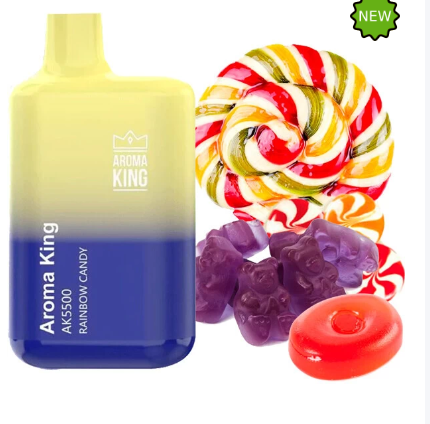 ОДНОРАЗОВАЯ ЭЛЕКТРОННАЯ СИГАРЕТА AROMA KING RAINBOW CANDY (РЭЙНБОУ КОНФЕТА) (5500 ЗАТЯЖЕК)