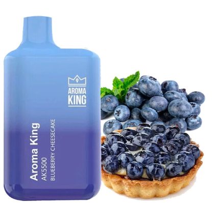 ОДНОРАЗОВАЯ ЭЛЕКТРОННАЯ СИГАРЕТА AROMA KING BLUEBERRY CHEESECAKE (ЧЕРНИКА ЧИЗКЕЙК) (5500 ЗАТЯЖЕК)