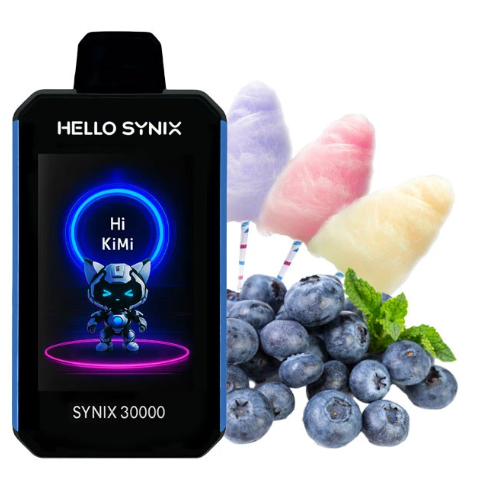 Одноразка Hello Synix Черника Сахарная Вата 30 000 Затяжек
