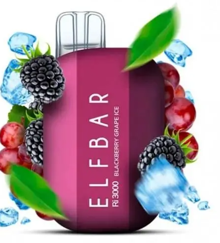 Одноразовая электронная сигарета Elf Bar Ri 3000 Затяжек Ежевика Виноград Лед